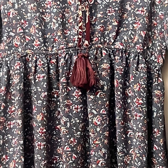 Hem & Thread Floral Mini Dress - Black and Pink 312 boho - Picture 7 of 15